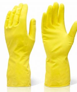 Medium Yellow Heavy Duty Industrial Cleaning Rubber Gloves